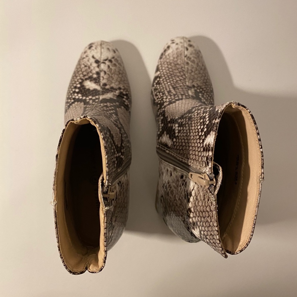 New! Block Heel Snake Print Booties - image 5